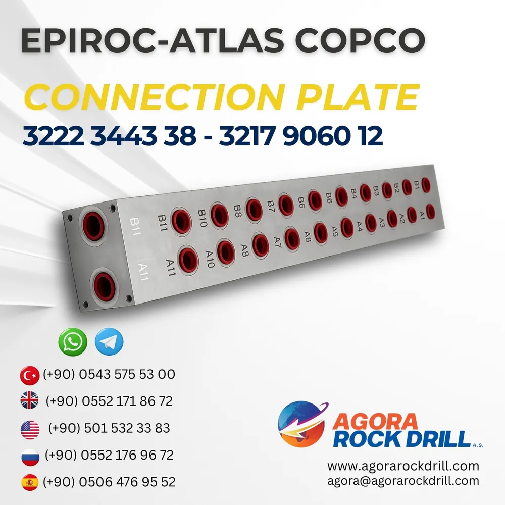 Epiroc - Atlas Copco - Connection Plate - 3222 3443 38 - 3217 9060 12 - 32223443383217906012