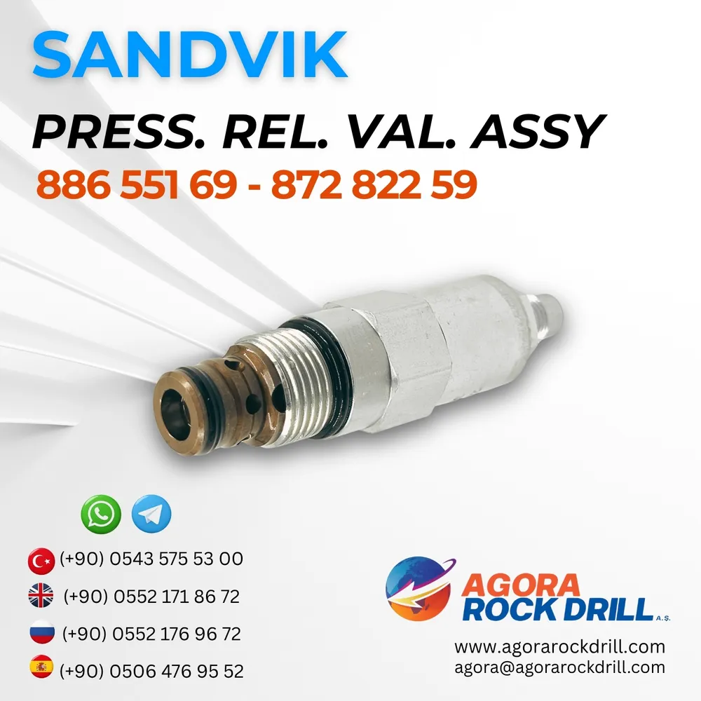 Sandvik - Pressure Relief Valve Assy - 886 551 69 - 872 822 59 – 8865516987282259